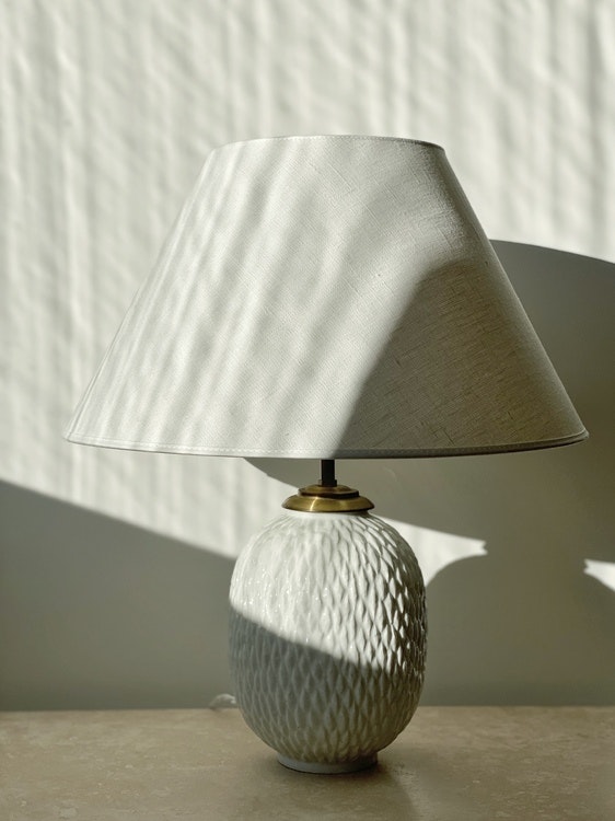 Gunnar Nylund Large Chamotte Stoneware Table Lamp. 1950s.