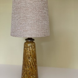 Gunnar Nylund Chamotte Lamp in Mustard by Rörstrand. 1940s.