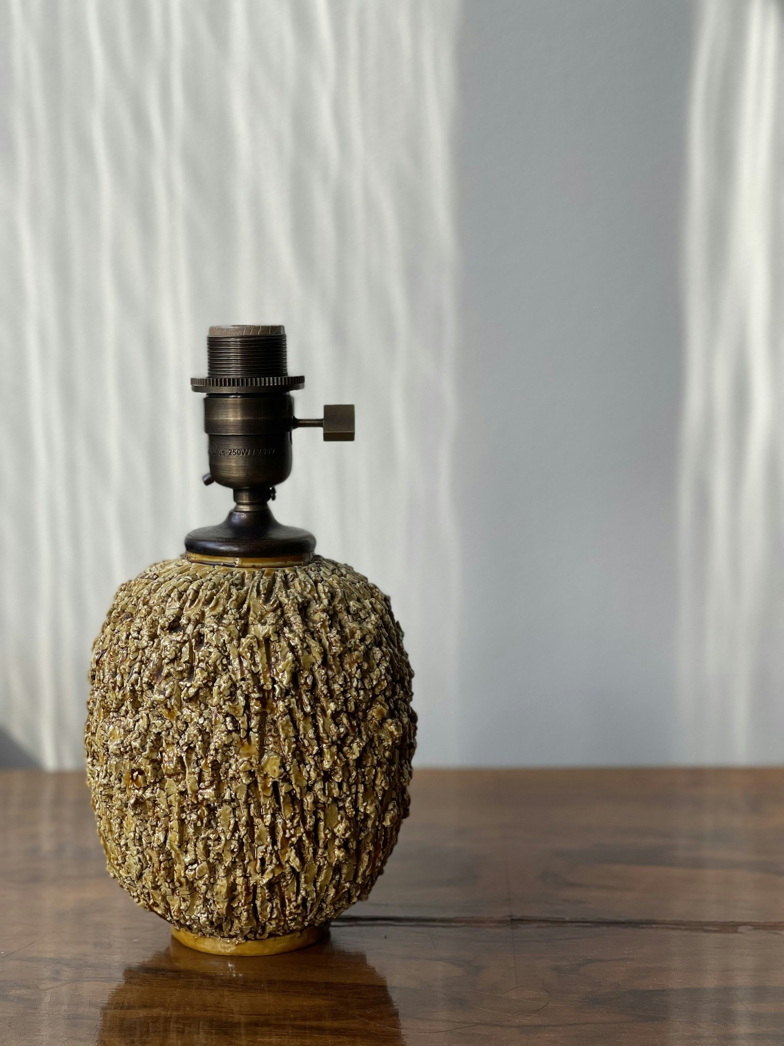 Gunnar Nylund Stoneware Table Lamp "Chamotte" for Rörstrand. 1940's.