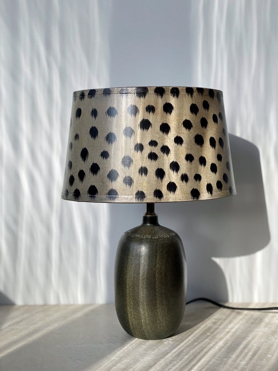 Agne Aronsson Vintage Brown-Green Ceramic Table Lamp. 1960s.