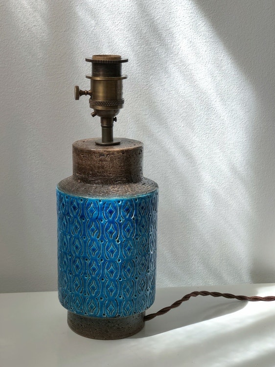 Bitossi Turquoise Ceramic Table Lamp