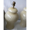 Large Murano Glass Yellow Swirl Table Lamp. 1960's.