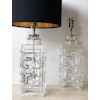 Pair of Pukeberg Clear Glass Table Lamps, Swedish Modern 60's
