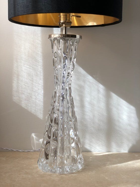 Orrefors Crystal Table Lamp RD-1477 by Carl Fagerlund, large size