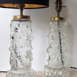 Stilarmatur pair of Table Lamps Clear Glass. 1960s.