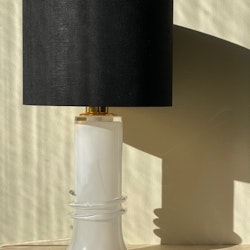 Atelje Lyktan Large White Glass Table Lamp. 1980s.