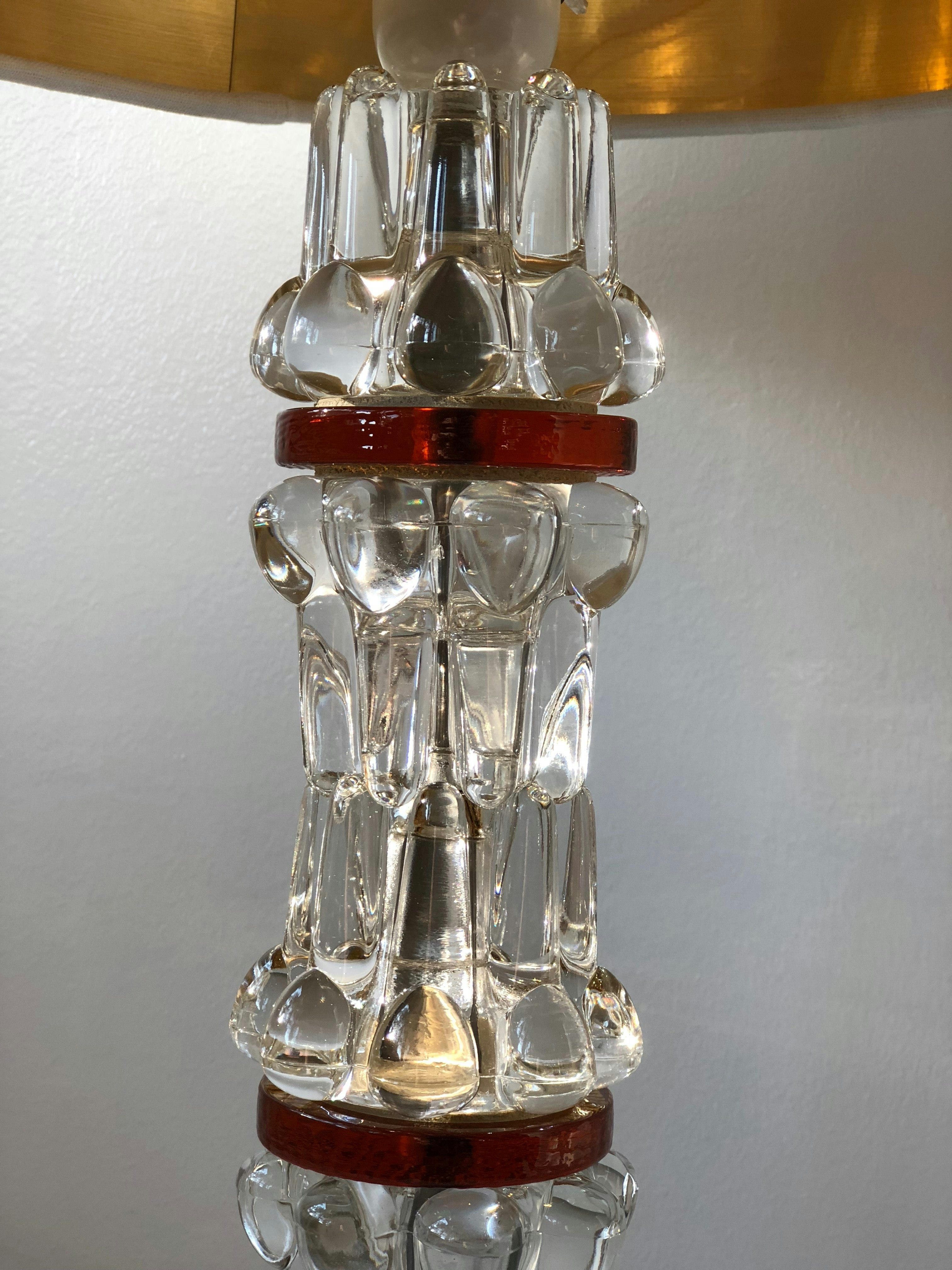 Stacked Crystal Lamp, attributed to Orrefors. 1960s.