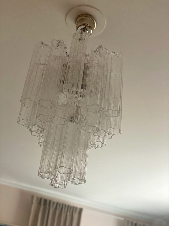 Murano Glass Chandelier Tubular Prisms. Small.