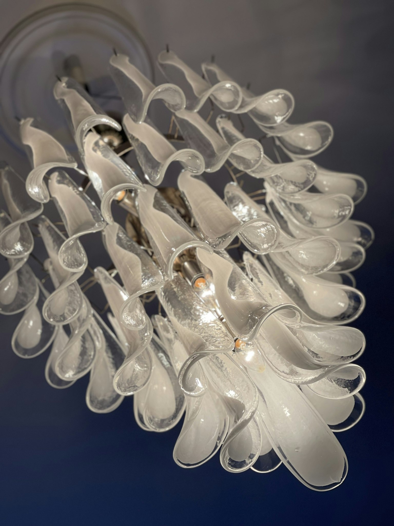 White Murano Chandelier [mazzega style] XL