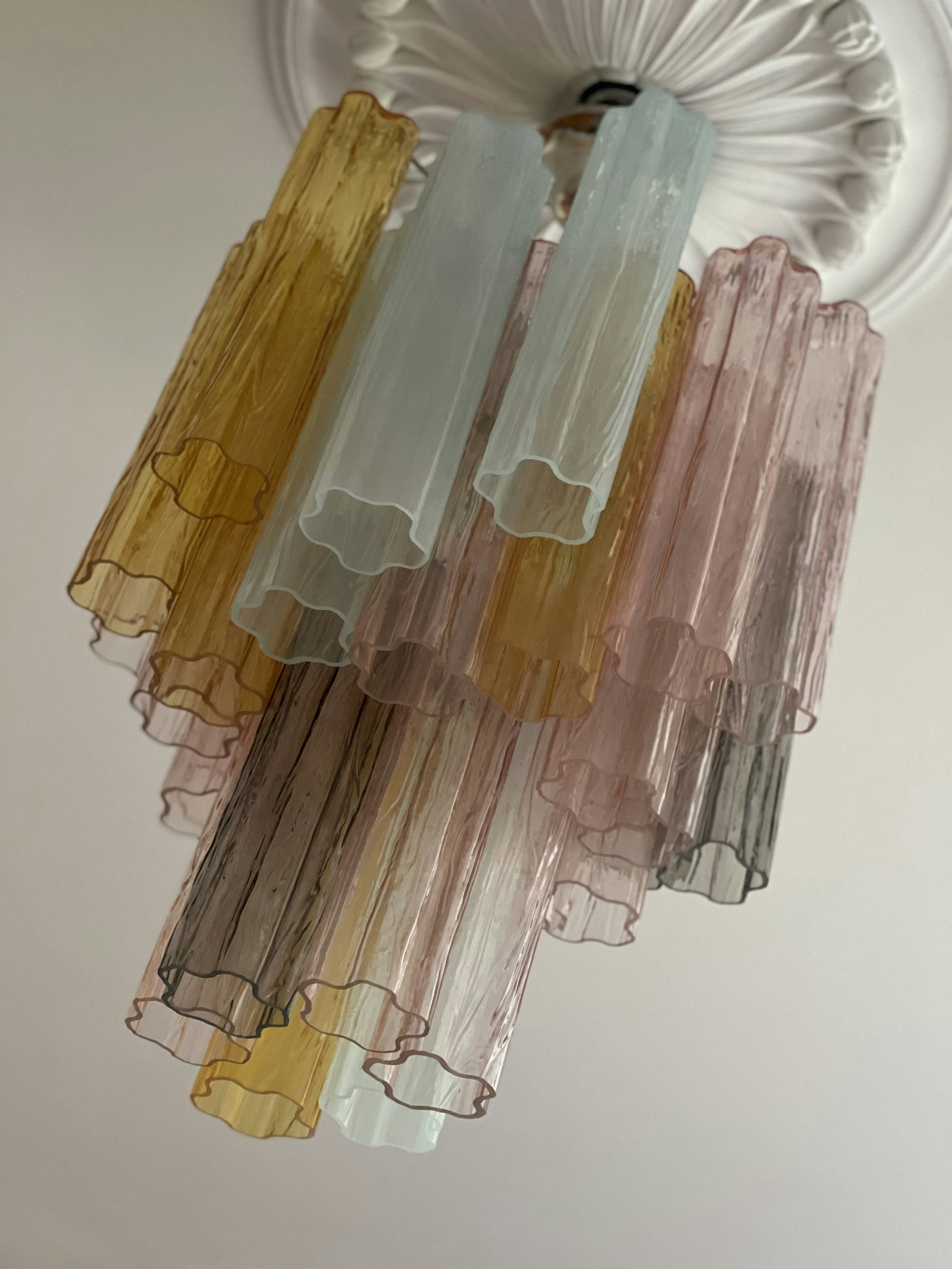 Kopia Murano Glass Chandelier 'Tubular'. Small size. Tutti Frutti