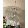 Murano Chandelier TUBULAR • Large • CLEAR GLASS