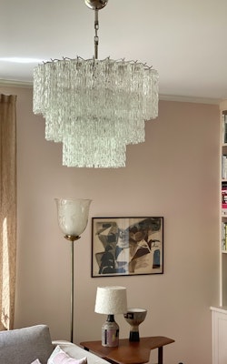 Murano Chandelier •CYLINDER • clear glass.