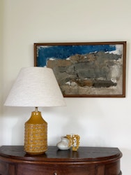 Bitossi Mustard Colored Ceramic Table Lamp. 1960s.