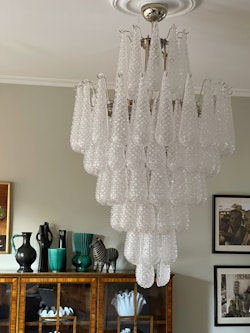 Murano Chandelier • DROP • XL ’CROWN’ • clear glass