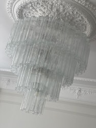 Murano Chandelier • TUBULAR • XXL • clear glass