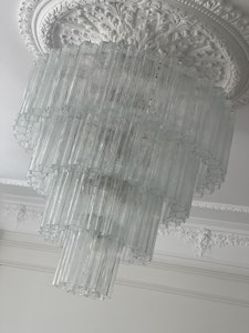Murano Chandelier • TUBULAR • XXL • clear glass
