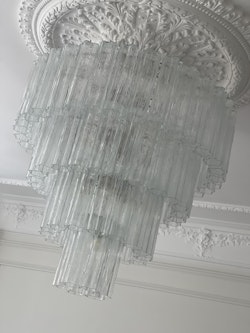 Murano Chandelier • TUBULAR • XXL • clear glass