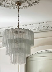 Murano Chandelier • TUBULAR • Large • clear glass