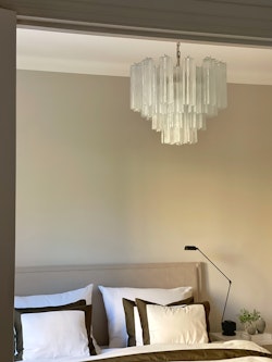 Murano Chandelier • TUBULAR • medium size • clear glass