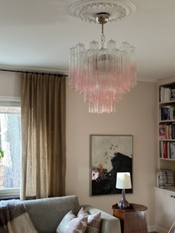 Murano Chandelier • TUBULAR• MEDIUM • pink ombre