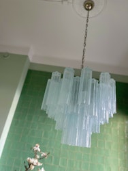 Eclectic Murano Glass Chandelier in mint blue. Medium size 50x60 cm.