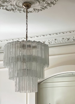 Classic Murano Chandelier • TUBULAR • Large • clear glass