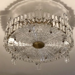 Mid-century Modern Orrefors Large Chrystal Chandelier