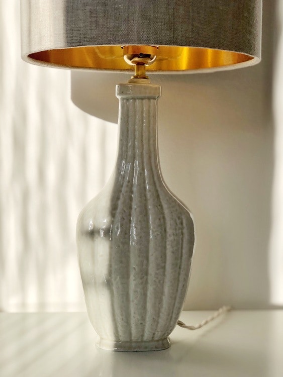 Gunnar Nylund Sculpural Formed "Chamotte" Table Lamp by Rörstrand