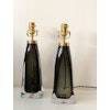 Pair of Orrefors Table Lamps Green Glass model RD-1323