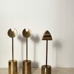 Trio Skultuna Brass Candleholders 'Iniara' design by Pierre Forssell