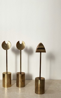 Trio Skultuna Brass Candleholders 'Iniara' design by Pierre Forssell