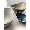 Gunnar Nylund trio Greige Biomorphic ARO Stoneware Bowls for Rörstrand