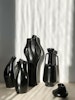 Lillemor Mannerheim set of five Black Stoneware "Mangania glaze" by Gefle