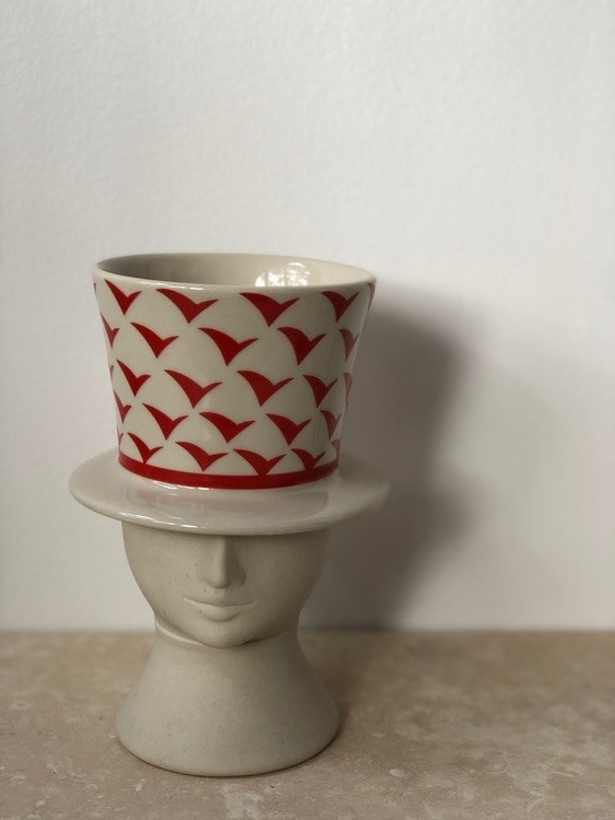 Lisa Larson Stoneware Face Vase by Höganäs