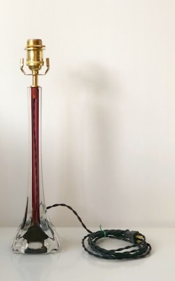 Mid-Century Modern Flygsfors Table Lamps in Burgundy by Paul Kedelv