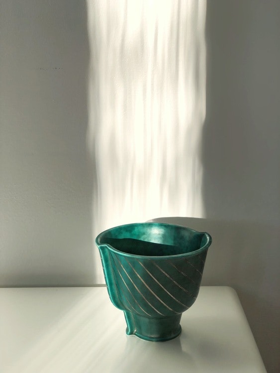 Wilhelm Kåge 'Argenta' Stoneware Vase by Gustavsberg