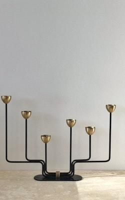 Ystad Metall 6-armed Candelabra Brass by Gunnar Ander