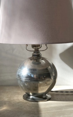 GAB Pewter Art Deco Table Lamp