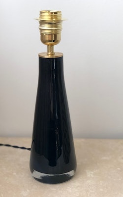 Orrefors Table Lamp Black Thick Glass