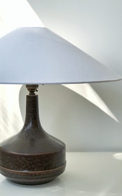 Désirée Stentøj Brown Ceramic Lamp. 1960s.