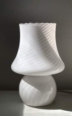 White Murano Mushroom Table Lamp. 1970s.