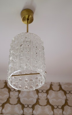 Orrefors Textured Crystal Pendant Light