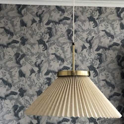 Bergboms Ceiling Lamp Pleated Shade and Brass. 1960s.