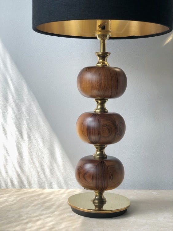 Stilarmatur Table Lamp in Brass and Rosewood. 1960s.