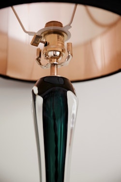 Pair of Large Flygsfors Green Table Lamps. 1960s.