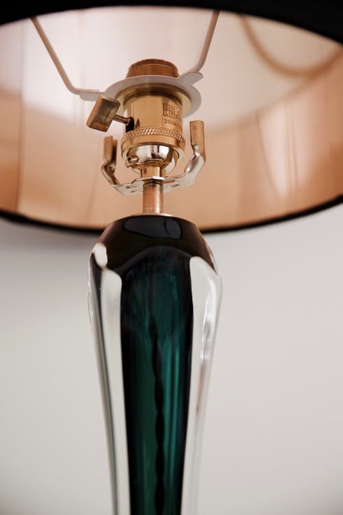 Pair of Large Flygsfors Green Table Lamps. 1960s.