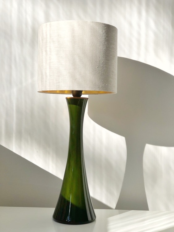 Bergboms Green Opaline Glass Table Lamps