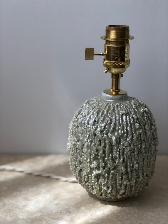 Gunnar Nylund "Chamotte" Mint Table Lamp for Rörstrand