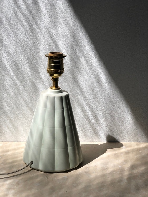 Rörstrand Art Deco Mint Porcelain Table Lamp. 1940s.