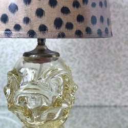 Yellow Colored Glass Table Lamp, Swedish 1970s.